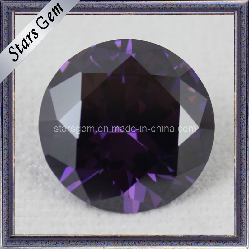 Brilliant Cut Round Shape Purple Cubic Zirconia Gemstone