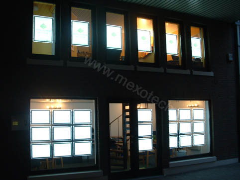 Slim LED Light Box with Acrylic Frame for Estate Agent Window Displays