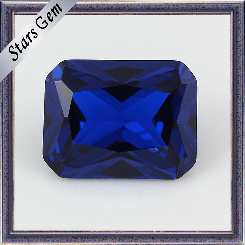 Factory Price for Rectangle Cut Blue Sapphire Stone
