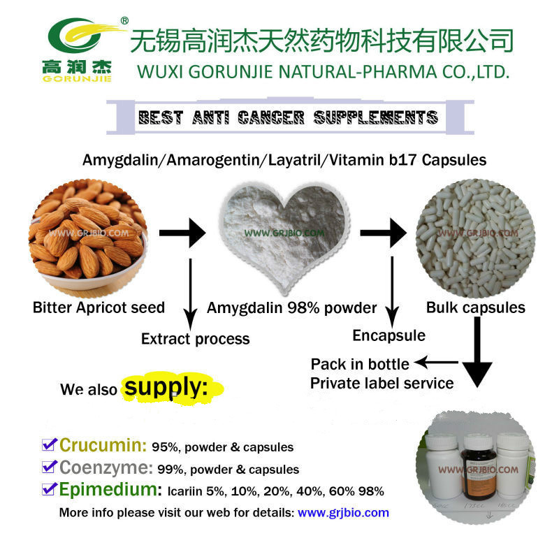 Natural Vitamin B17 Amygdalin 98% Bitter Apricot Seed Extract Supplier