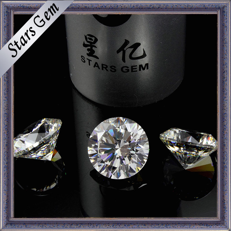 European Machine Loose Beads Round White CZ