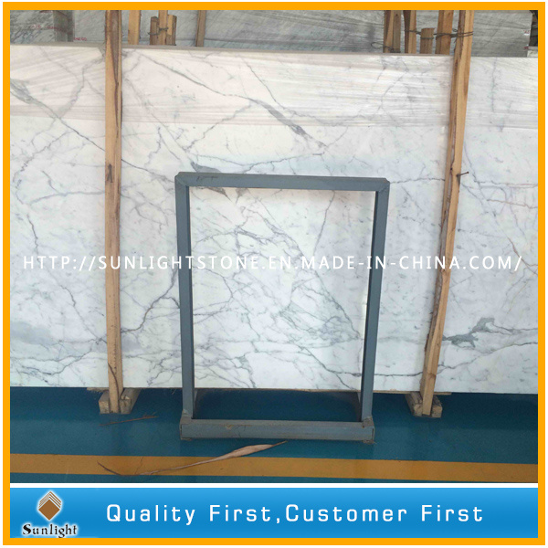 Natural Calacatta White Marble Slabs for Flooring Tiles, Vanity Tops