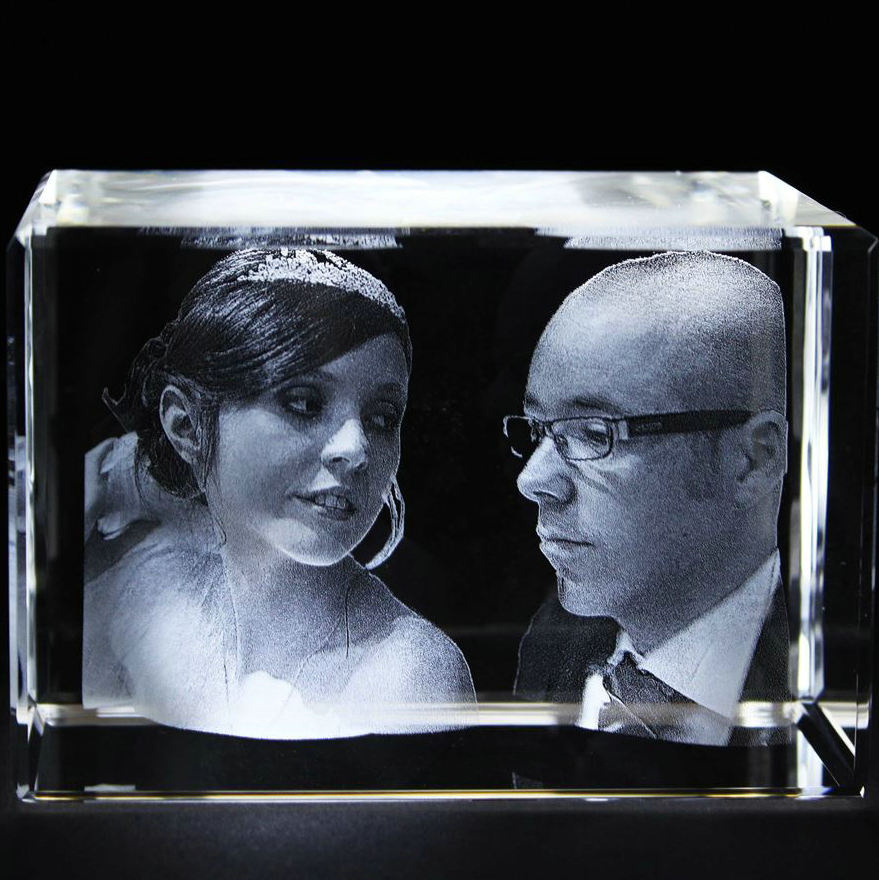 3D Laser Engraving Crystal Blank Engraved Cube for Decoration