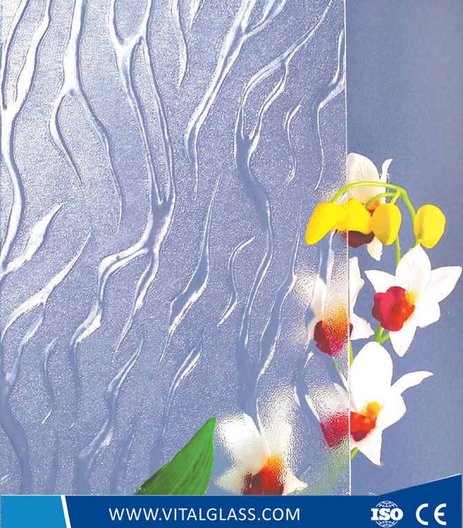 Flame/Desert Sand Pattern/Figured Glass with CE&ISO9001