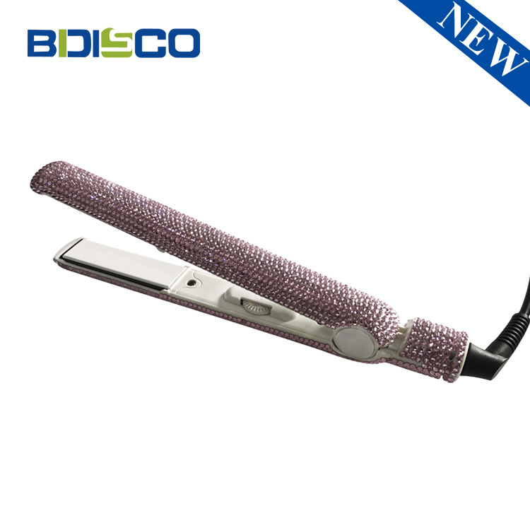 Magic Crystal Rhinestone Hair Straightener Electric Wholesale Ceramic Custom Bling Private Label Flat Iron