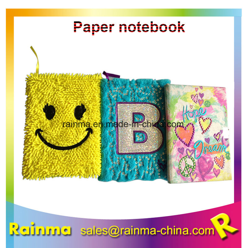 Hot Sale Fashion Plush Cover Custom Diary Paper Notebook