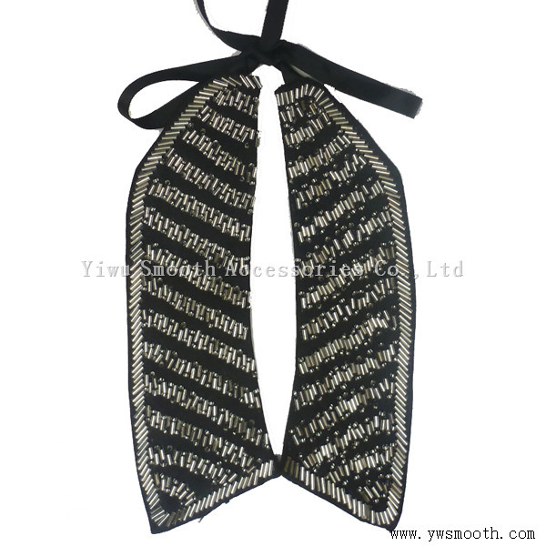 Sequin Bead Collars Clothes Appliques Beads Trim Neck Choker Women