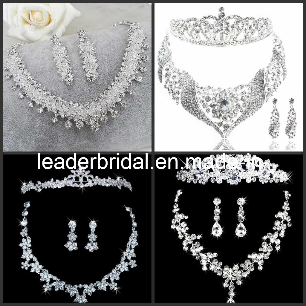 Bridal Accessories Jewellery Crystals Wedding Necklace Earings Crown Tiara Sv1021