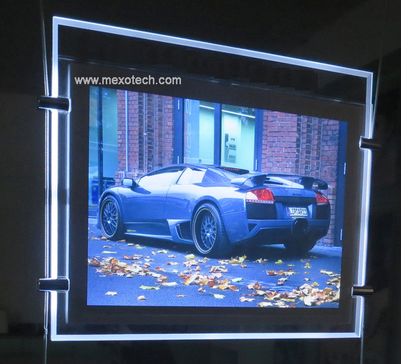 Slim LED Light Box with Acrylic LED Light Panel and Crystal Light Pocket