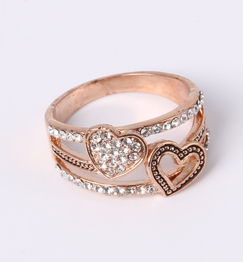 Double Heart Shape Fashion Jewelry Ring Factory Wholesale