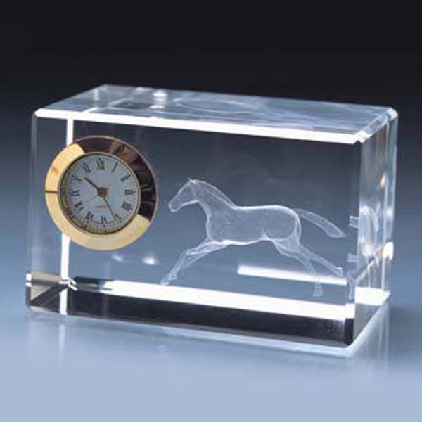 Customized Logo Crystal Office Decoration Souvenir Crystal Clock