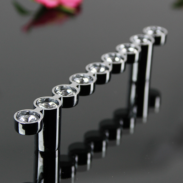 96mm Pitch Round Diamond Crystal Hardware Cabinet Handles