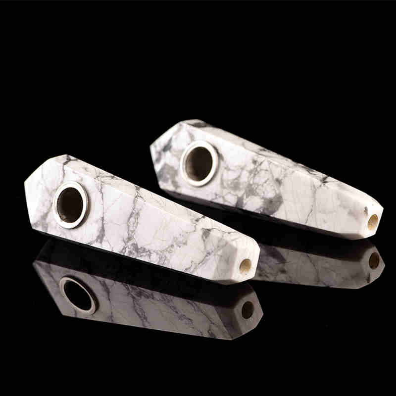Smoking Hand Pipe White Turquoise Hand Pipe Natural Material Smoking Pipe