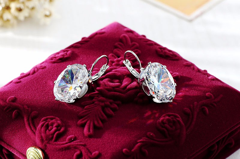 Austrian Crystal Hoop Geometric Round Shiny Rhinestone Big Earring