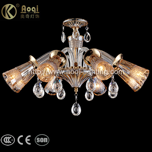 Modern Style Amber Crystal Chandelier Light
