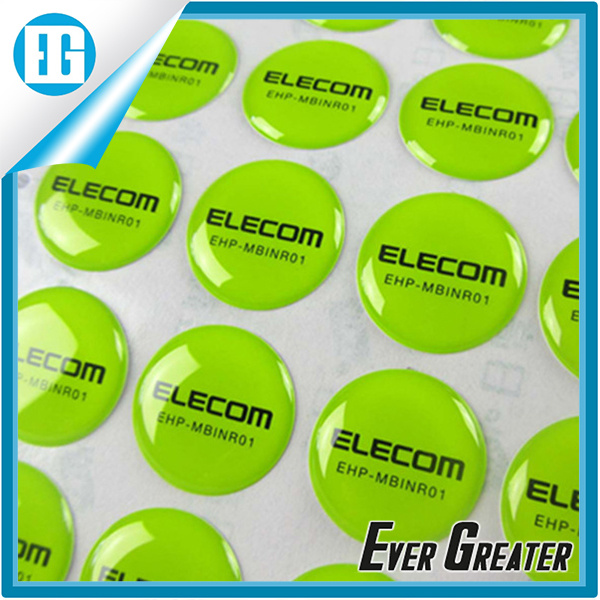 Customized Brushed Dome Sticker with Removable Glue Backside