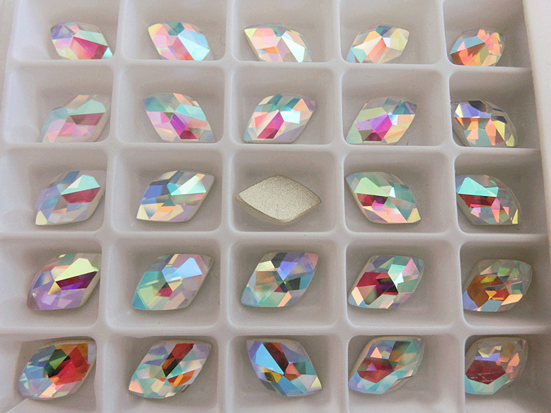 Diamond Shape Crystal AB Flat Back Stones Beads