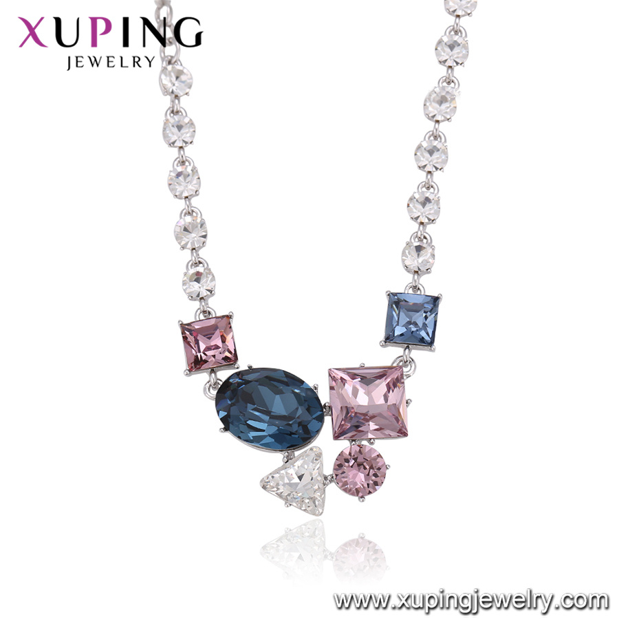 Necklace-00495 Xuping The Price of Gold Necklace in Taiwan Crystals From Swarovski Newest Jewelry