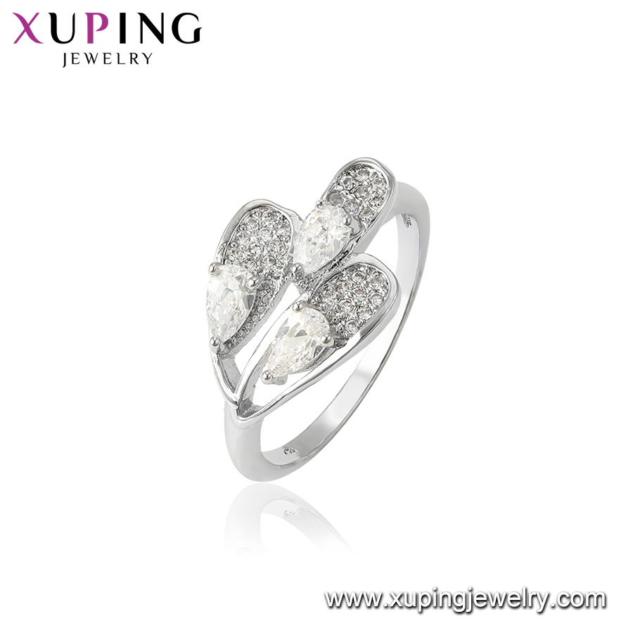 12118 Fashion Xuping Simple Rhodium No Stone Jewelry Finger Ring