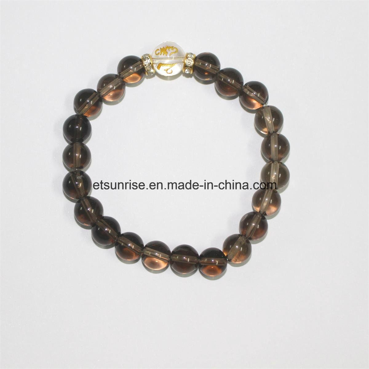 Fashion Natural Smoky Quartz Crystal Bracelet Bangles Jewelry