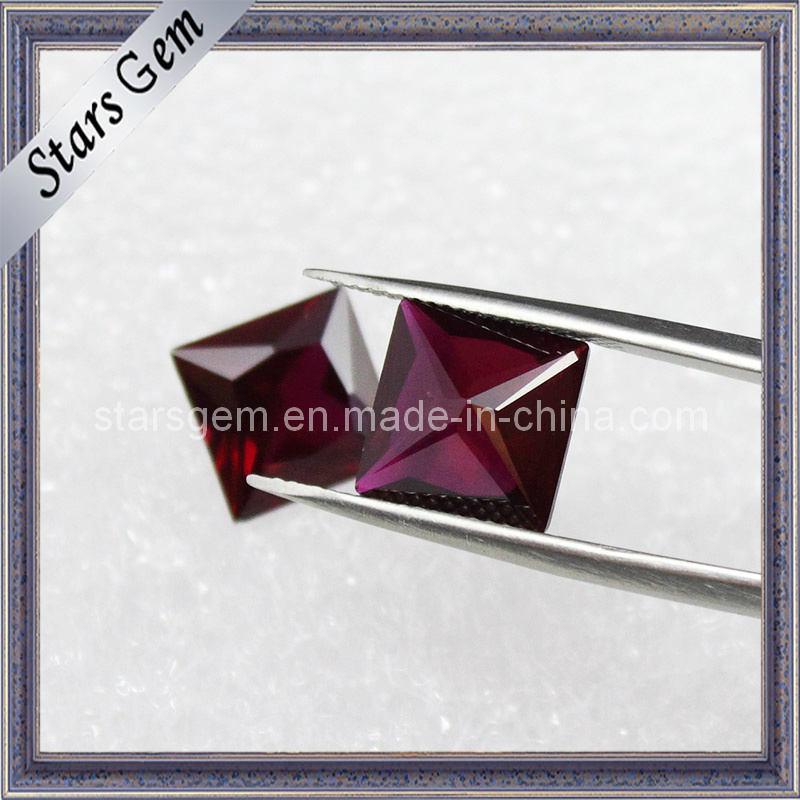 Garnet Square Brilliant Cut Cubic Zirconia