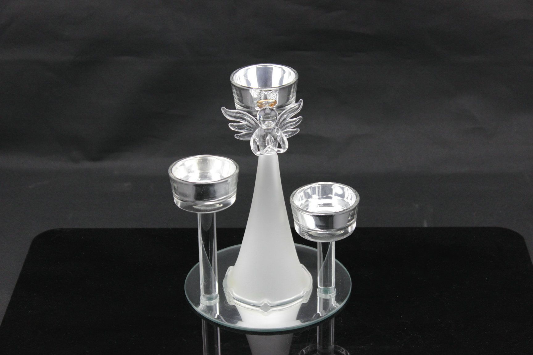 Glass Angel with Candle Holder
