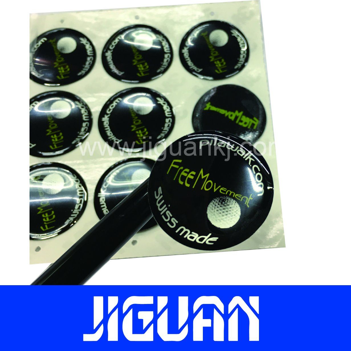 Hot Sales Non-Yellow Waterproof Eco-Friendly 3D Round Epoxy Sticker