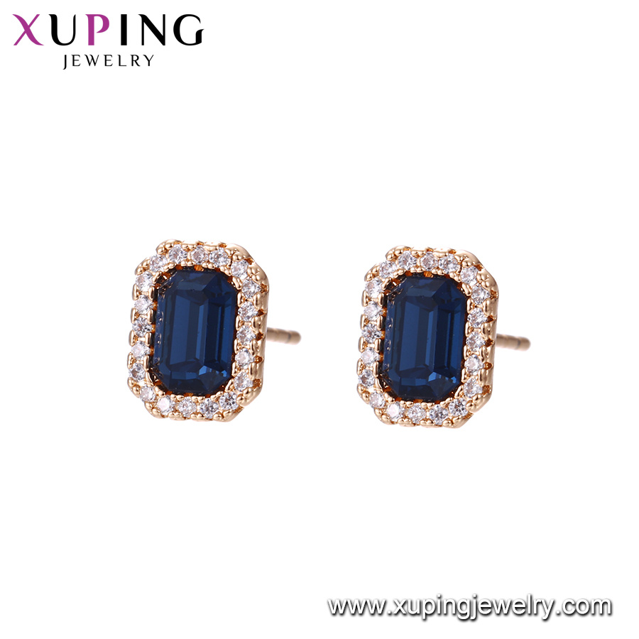 Xuping New Designs Gray Color Handmade Crystals From Swarovski Big Stone Luxury Earrings