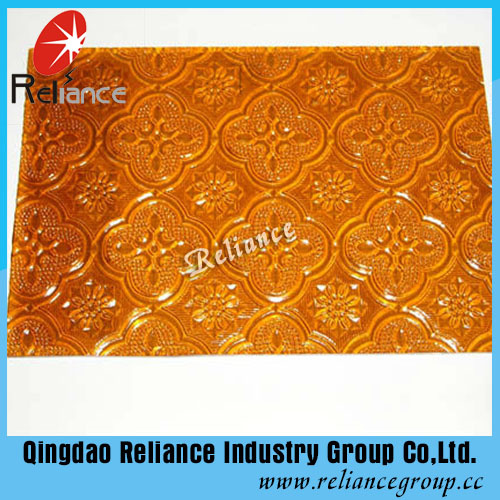 4mm Amber/Grey/Bronze Flora/Nashiji/Karatachi Patterned Glass