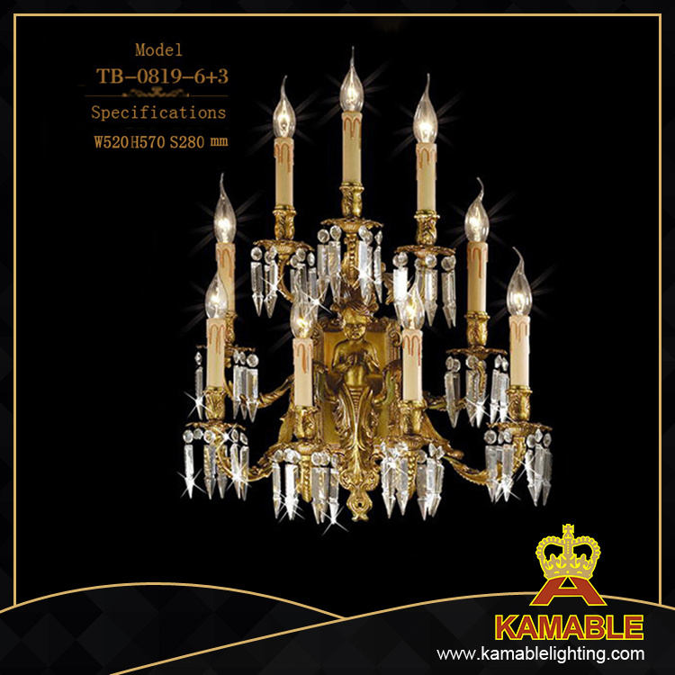 Classical Crystal Brass Wall Light (TB-0819-6+3)