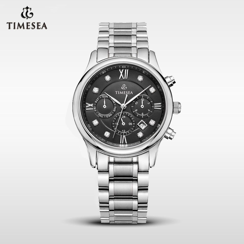 Make Custom All Stainless Steel Black Luxury Watches Men72162