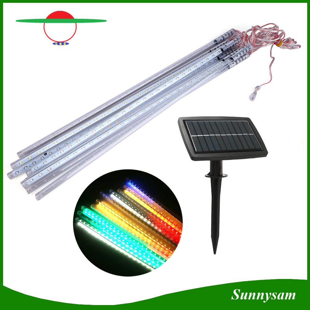 Solar Christmas Light Meteor Shower Rain Tubes LED Light Outdoor Fairy Decoration String Lights