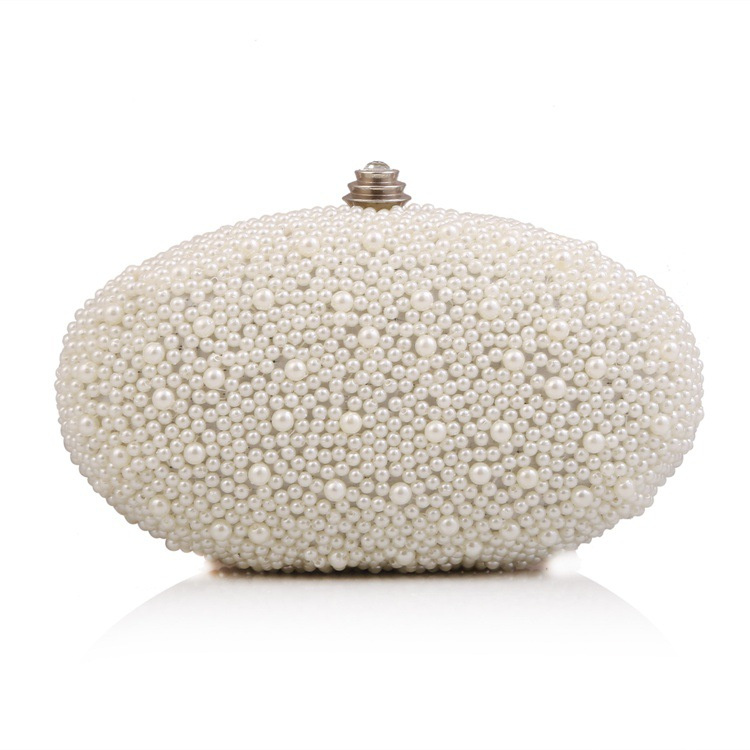 Newest Fashion Women Handbag Designer Pearl Beaded Clutch Bag