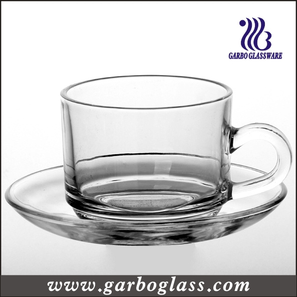 High Quality Tableware Glass Water Mug & Saucer Set/Tea Set (TZ-GB09D2406)