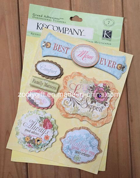 Adhesive 3D Scrapbooking Handmade Paper Die-Cut Craft Glitter Dimensional Stickers