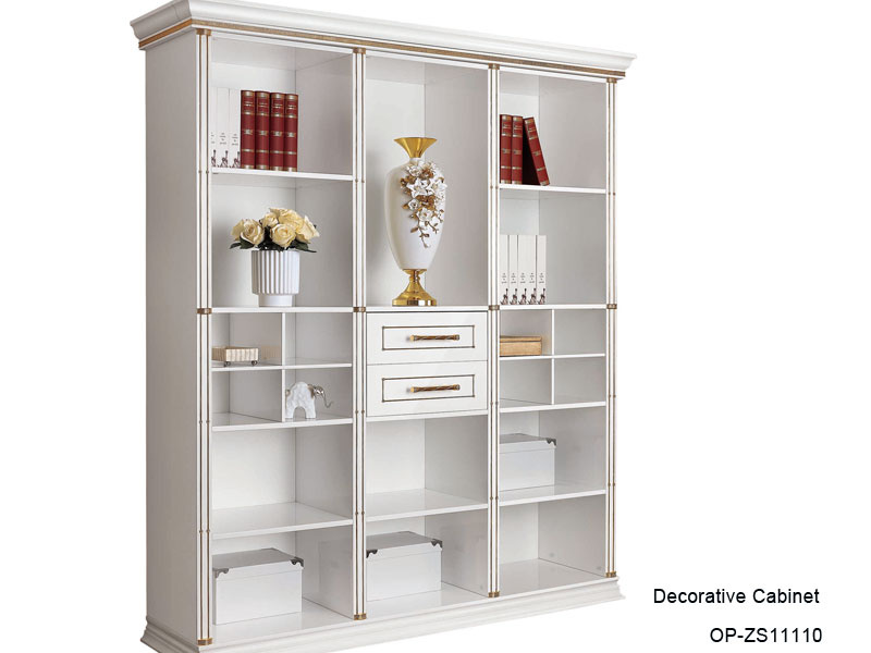 Oppein High Quality Euro White Wooden Decorative Cabinet (ZS11110)