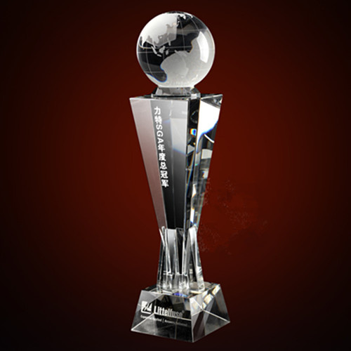 Crystal Glass Trophy Craft for Ball Game