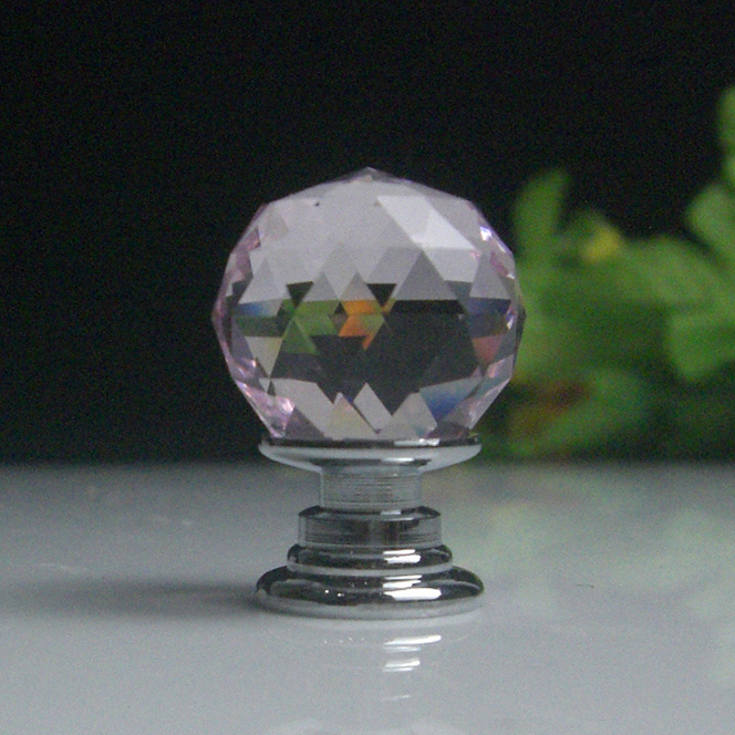 Cheap Price Clear Pink Cabinet Hardware Knobs Pull 20mm