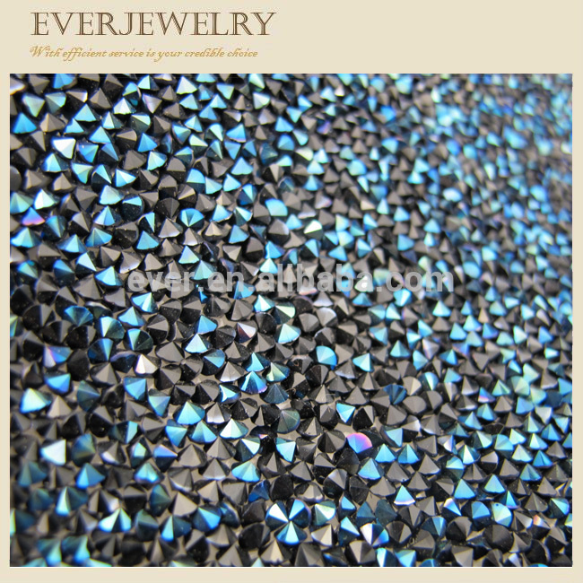 Wholesale Peridot Point Back Hotfix Crystal Rhinestone Mesh
