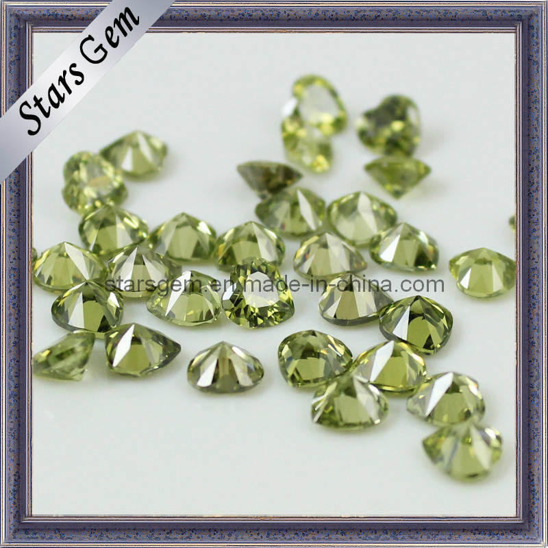 Heart Pendant Bead, Colored Gemstone, Heart CZ Stone