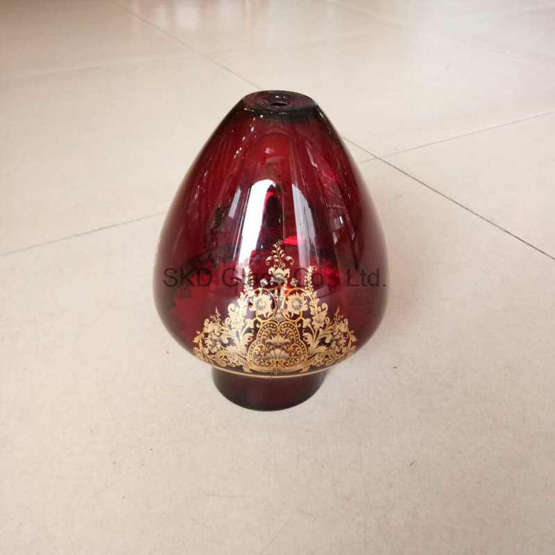 Flower Sticker Handblown Glass Lamp Shade