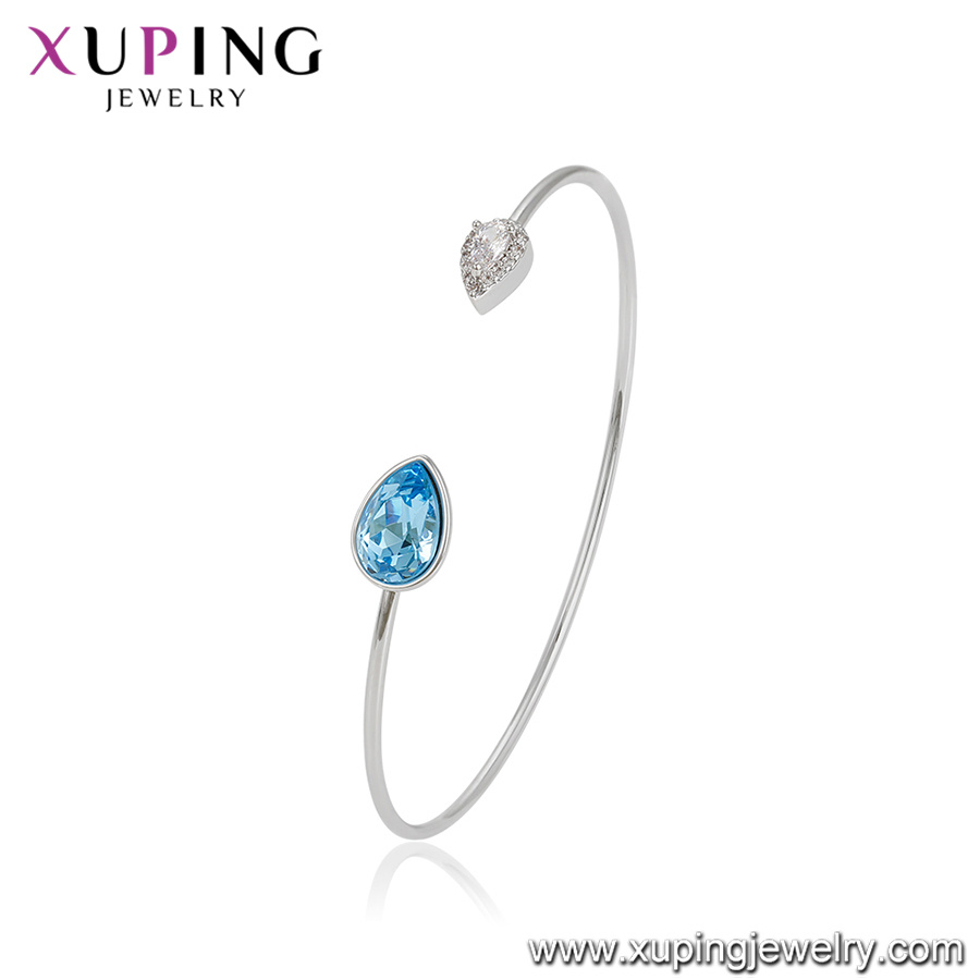 51824 Xuping Fashion Gold Plated Crystals From Swarovski Charms Diamond Cuff Bangle
