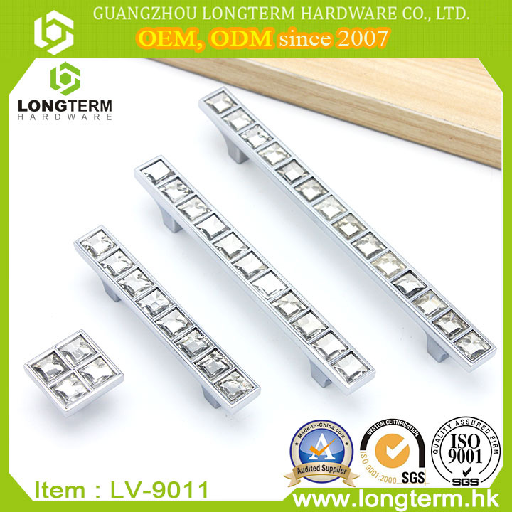 Zinc Alloy Cabinet Clear Drawer Crystal Clear Diamond Handle