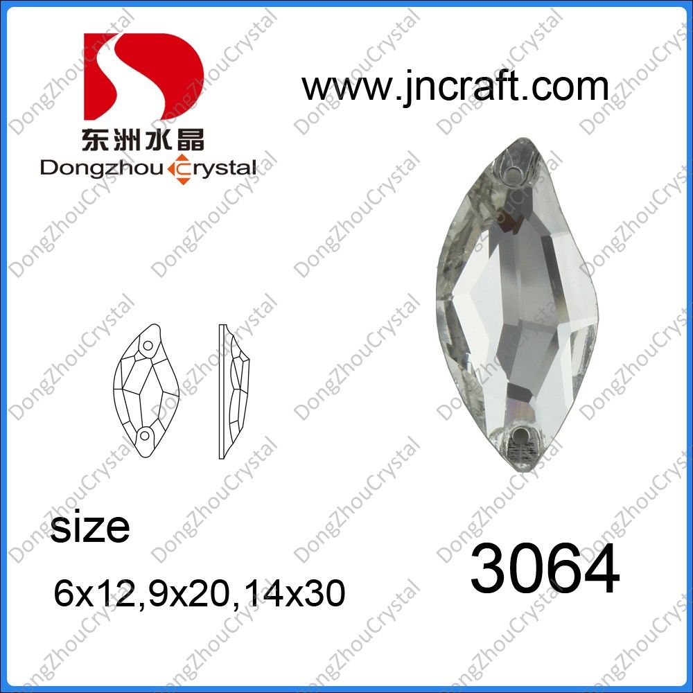 S Shape Rhinestone Jewelry Beads for Sewing Cloth (DZ-3064)