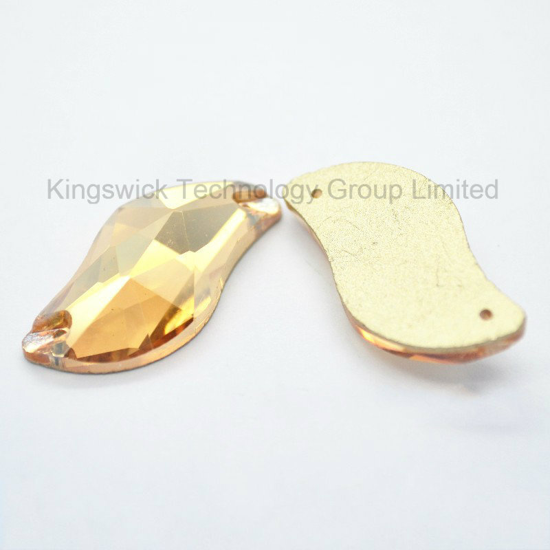 Sew on Crystal Rhinestone S Shape with 2 Holes