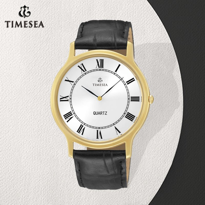 Men Leather Strap Waterproof Gift Custom Logo Business Watch 72254