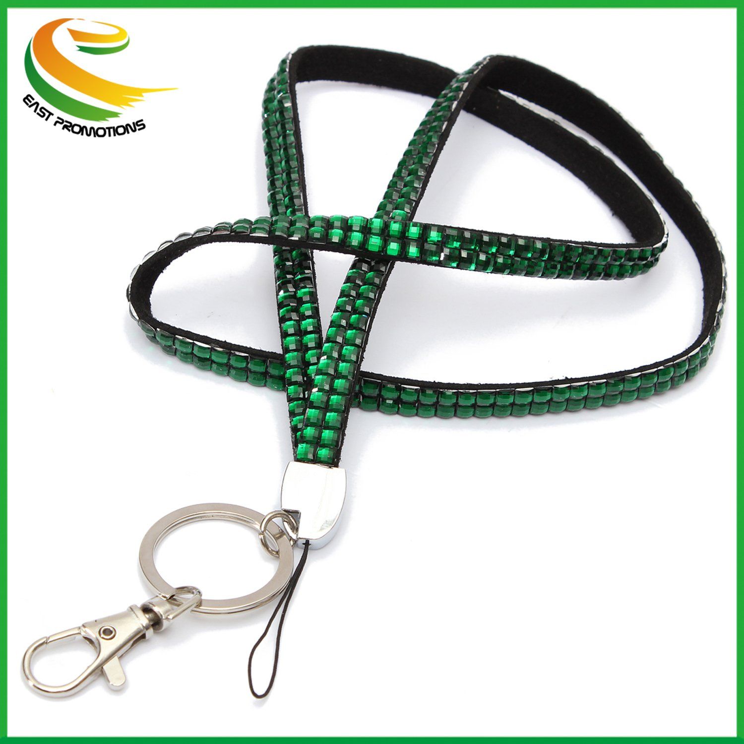Purple Rhinestone Bling Crystal Lanyard for ID Holder and Key Lanyard