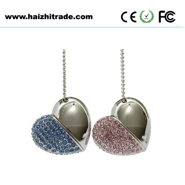 Diamond Crystal Heart Shape USB Flash Drive