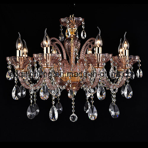 Purple and European Crystal Chandelier Light
