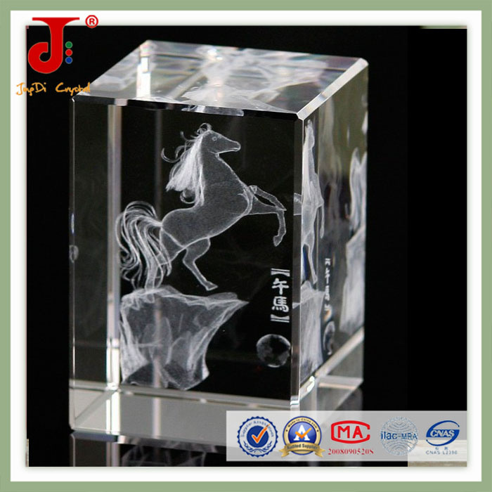 3D Laser Engraving Crystal Cube Sport